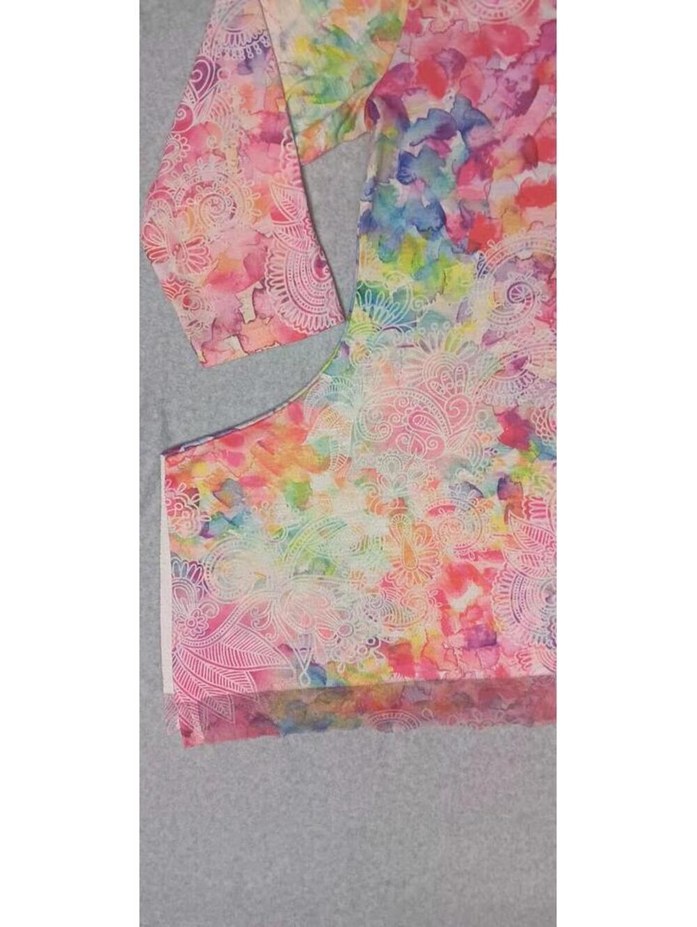 Indigo Soul Asymmetrical Blouse Top Womens Size Large Multicolor Paisley Design - Picture 11 of 12